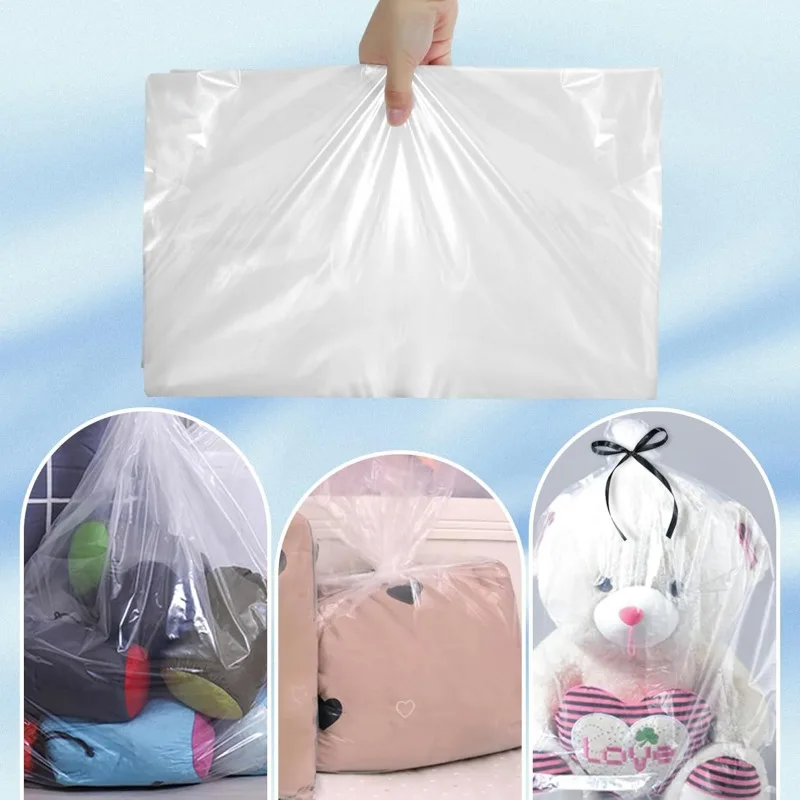 5/10Pcs Extra Large Transparent Plastic Storage Bag For Quilt and Clothes Thickened Plush Toys Sundries Organizer Pouch For Home