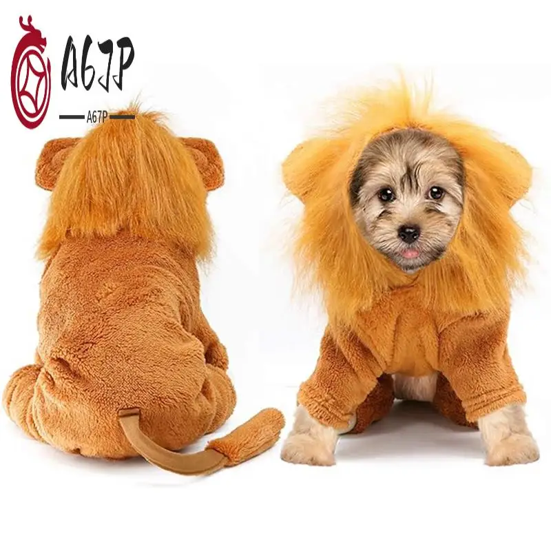 

A67P-костюм собаки льва, одежда для домашних животных для вечеринки, имитация льва, наряды для домашних животных, косплей, толстовка с капюшоном льва, костюм кошки для вечеринки