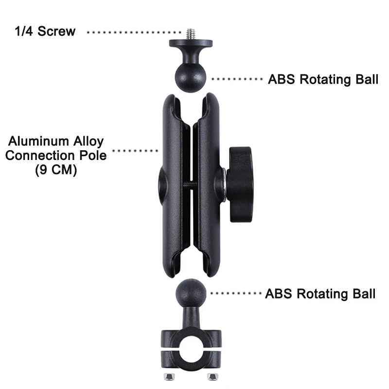 Metal Motorcycle Bicycle Camera Holder Handlebar Mirror Mount Bike Bracket for GoPro 13 Hero 12 Phone Action Camera Accessories