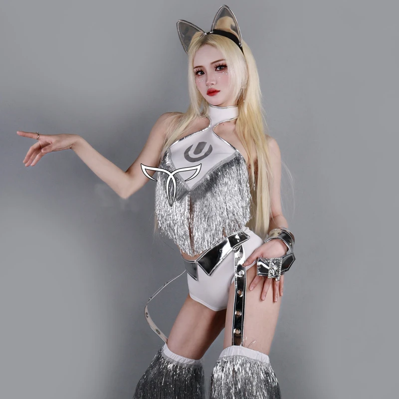 Women Fringed Bodysuit Legs Sets Sexy Pole Dance Clothing Gogo Costumes Bar Nightclub Dj Ds Stage Performance Outfit XS7803