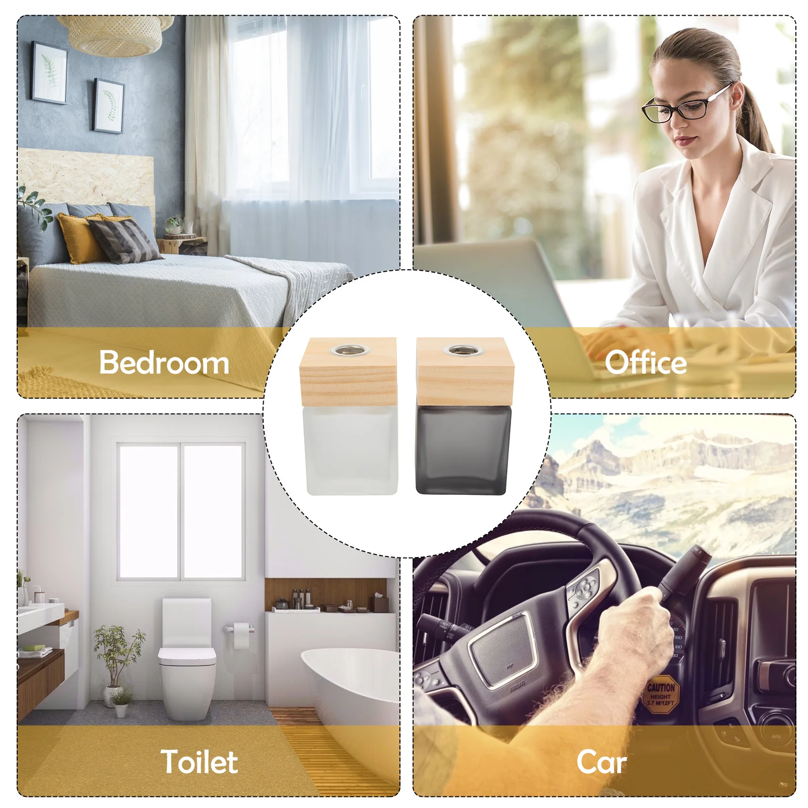 

2Pcs Glass Aromatherapy Bottles Transparent Fragrance Release Diffusers for Bedroom Essential Oil Containers Aromatherapy Bottle