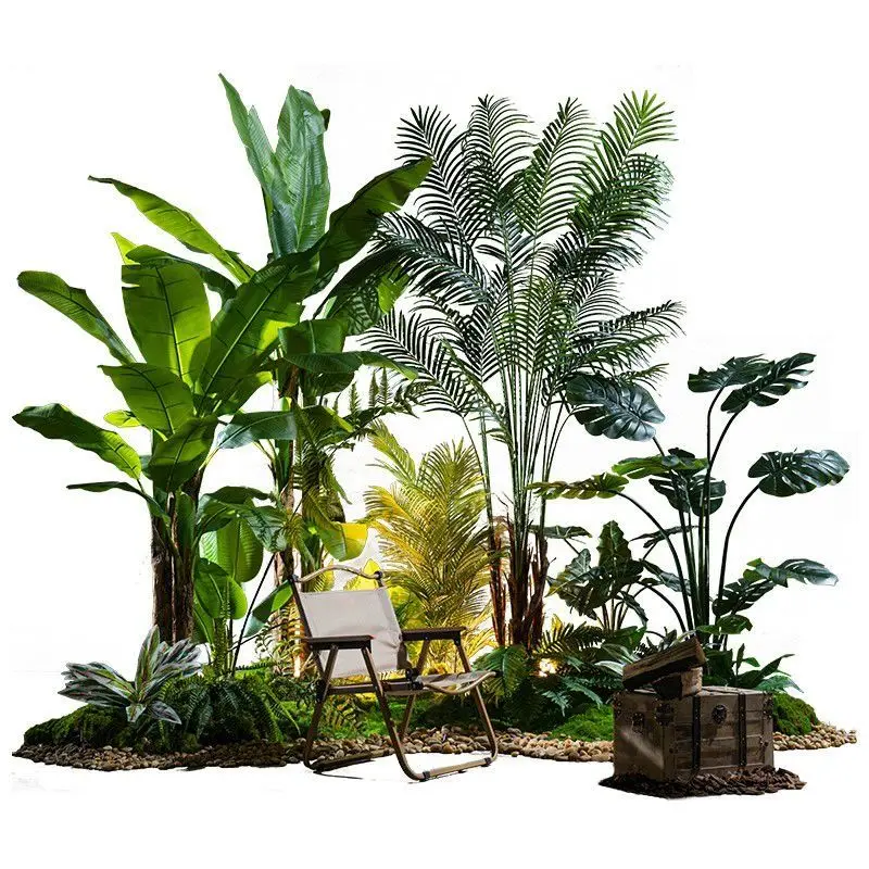 Camping wind simulation green plant landscape combination plant indoor moss decorative ornament