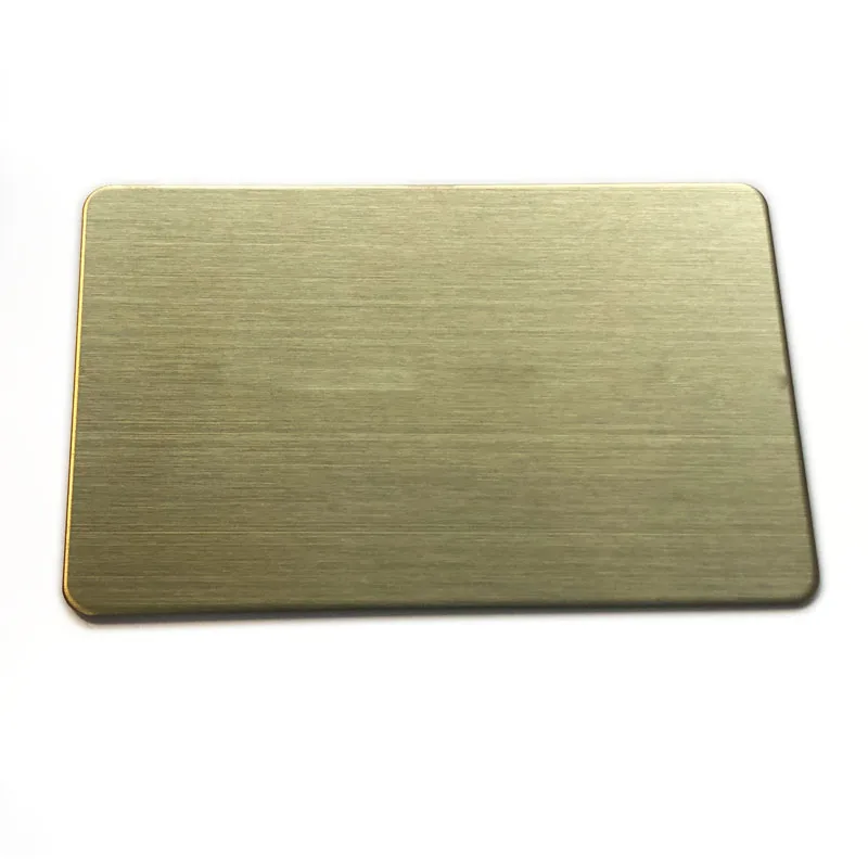 Imagem -04 - Placa em Branco de Cartão de Metal 304 Cores Ouro Prata Ouro Rosa Preto Acabamento Escovado Unid 86x54 mm Espessura mm Aço Inoxidável