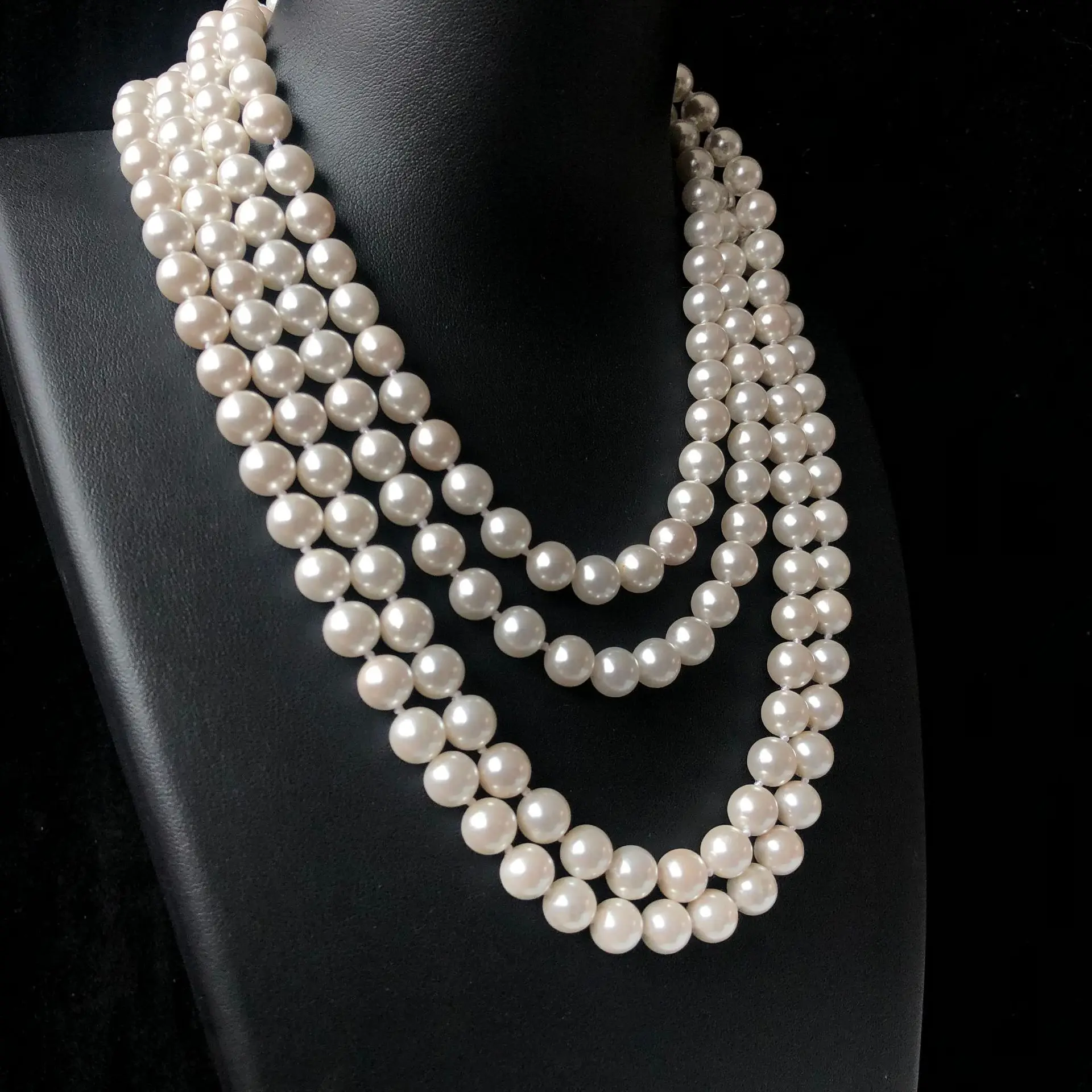 

Белые круглые бусины, длинное женское ожерелье, простой темперамент, универсальное, различные методы ношения, платье, легкие роскошные аксессуары.