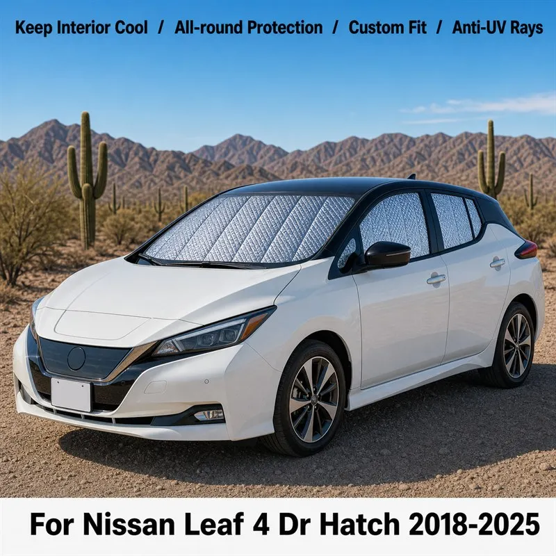 

For Nissan Leaf 4 Dr Hatch 2018-2025 Full Set Car Window Sunshades UV Block Privacy Heat Insulated Foldable Car Curtain