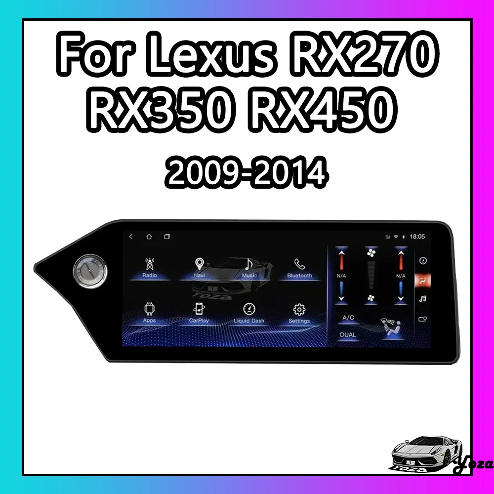 Yoza Carplay Car Radio For Lexus RX270 RX350 RX450 2009-2014Android11 Touch Screen Multimedia Player GPS Navigation 4G Gift Tool