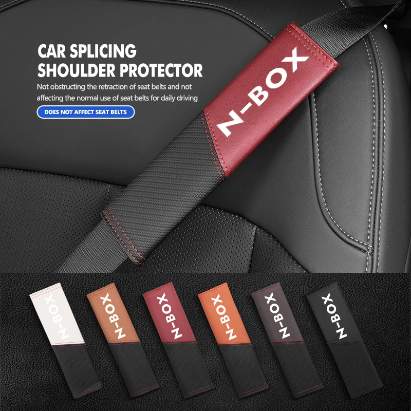 Housse de protection pour ceintures de sécurité de voiture Honda, rembourrage en fibre de carbone, protection d'épaule, accessoires de style automobile NBOX Jazz CRV BRV HRV Insight Pilot