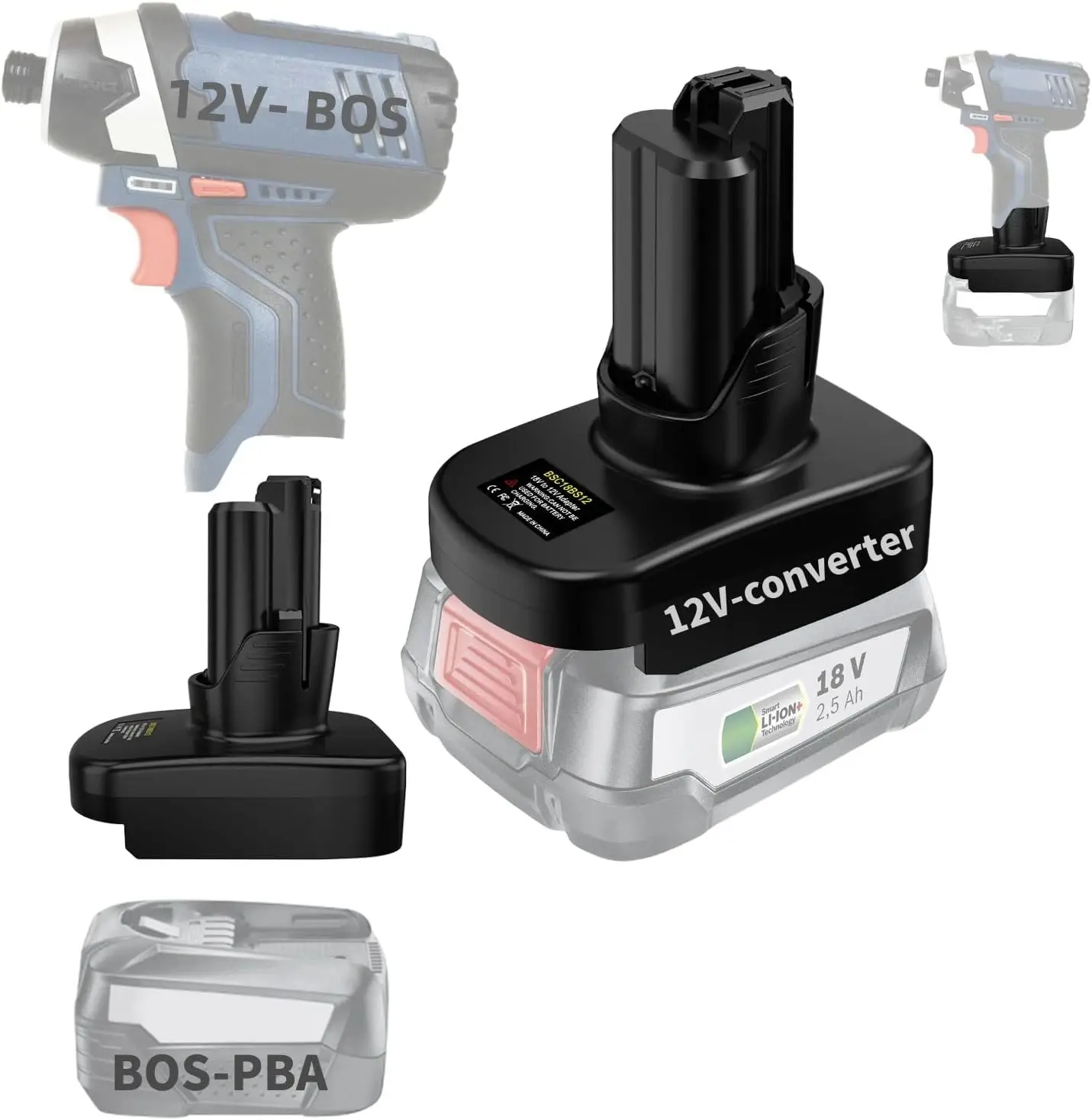 

for Bosch 18V to for 10.8V Battery Adapter for Bosch 18V PBA Li-ion Battery Converter to for Bosch 10.8V 12V Power tools