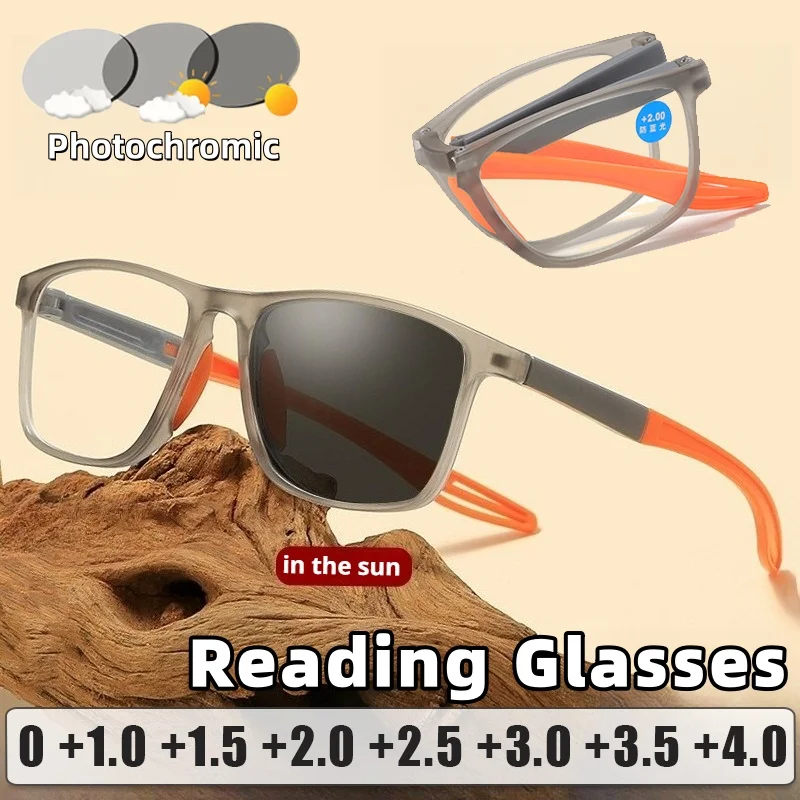 

New Folding Anti-Blue Light Photochromic Presbyopia Glasses Unisex High Definition Ultra-Lightweight Portable Reading Eyewear