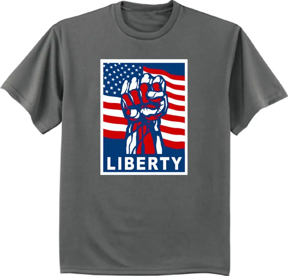 Big and Tall T Shirt Men American Flag Liberty