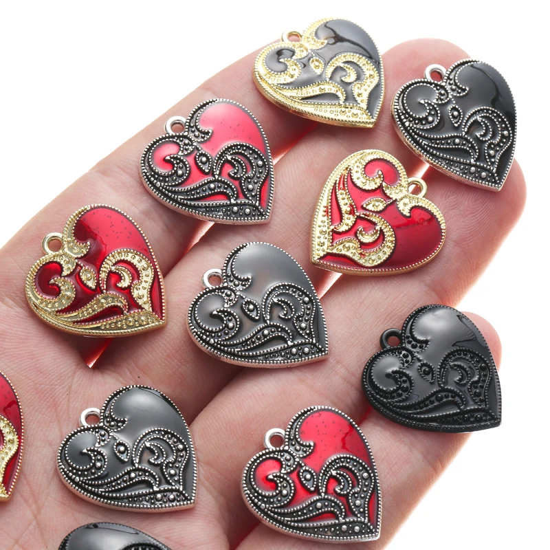 Trendy 10pcs/lot Eye Heart Shape Charms Pendant DIY Earrings Necklace for Jewelry Making Accessories 23*21mm