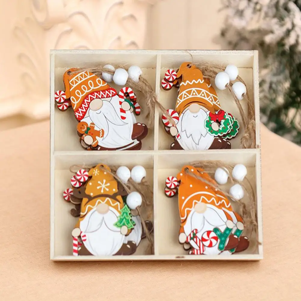 Gingerbread Christmas Sign Gingerbread Scarf Decoration Set 12pcs Christmas Gingerbread Man Ornaments Wood Xmas for Holiday