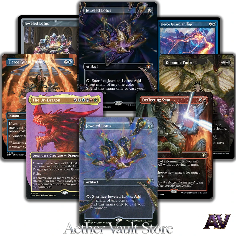 CMM Commander Masters Series Set Jeweled Lotus Artifact The Ur-Dragon The Great Henge holoFoil Replica Proxy Rare Cards