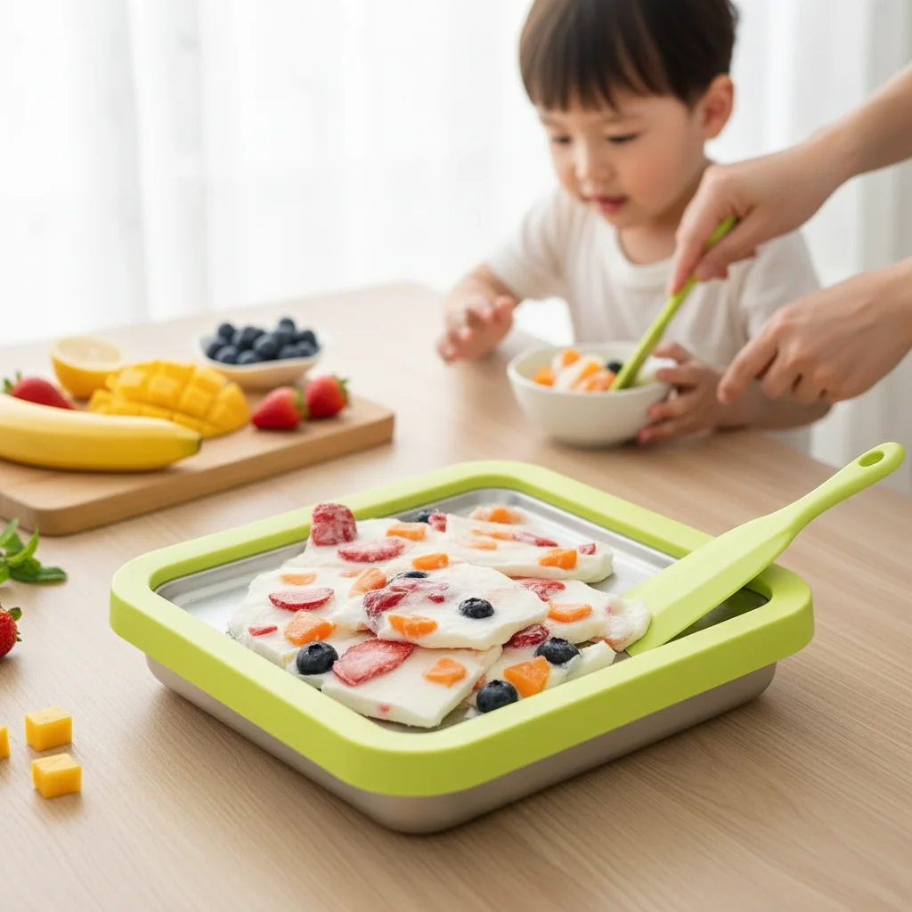 Eismaschine Hause Kleine Rühren Braten Joghurt Maschine Sommer kinder Handgemachte Diy Rühren Braten Eis Tablett Familien Küche Werkzeuge