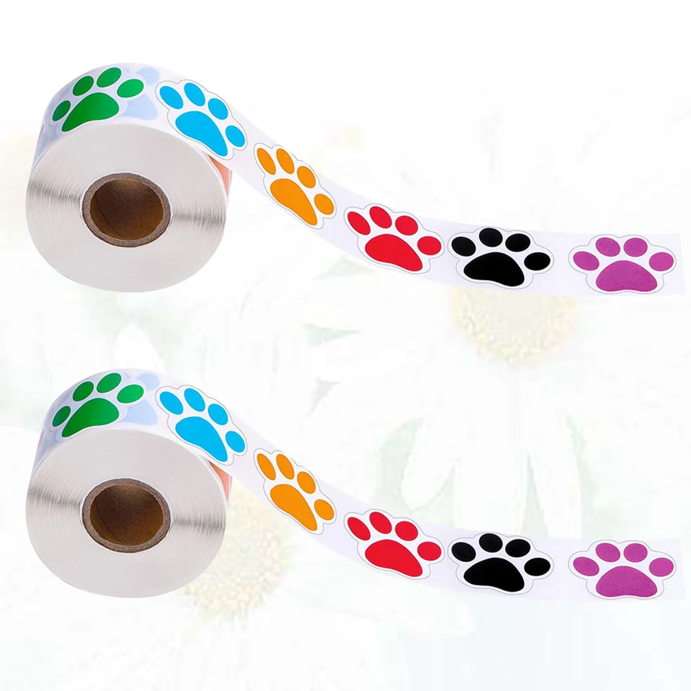 

3 Rolls of Labels Animal Footprints Stickers Lovely Wrapping Stickers Decals animal sealing sticker handmade label