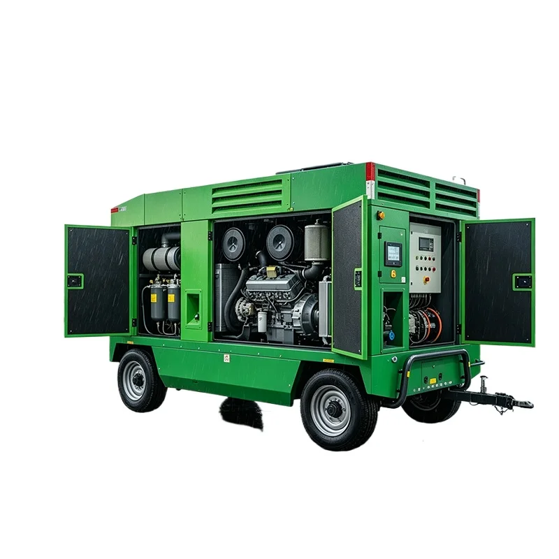 Multi-scene Towable Diesel Screw Air Compressor for Mining Road Building Sandblasting All-in-one Machine