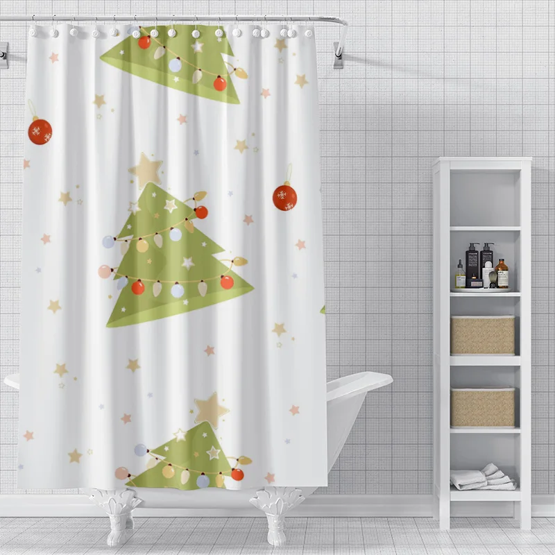 Home decoration shower curtains for bathroom waterproof curtain fabric Modern Nordic style Living Room Merry Christmas winter