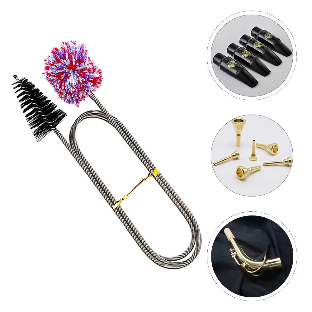 Saxophone Flexible Cleaning Brush Double-End Multipurpose Wind Instrument Cleaner for Neck Flare Tube Maintenance Brass
