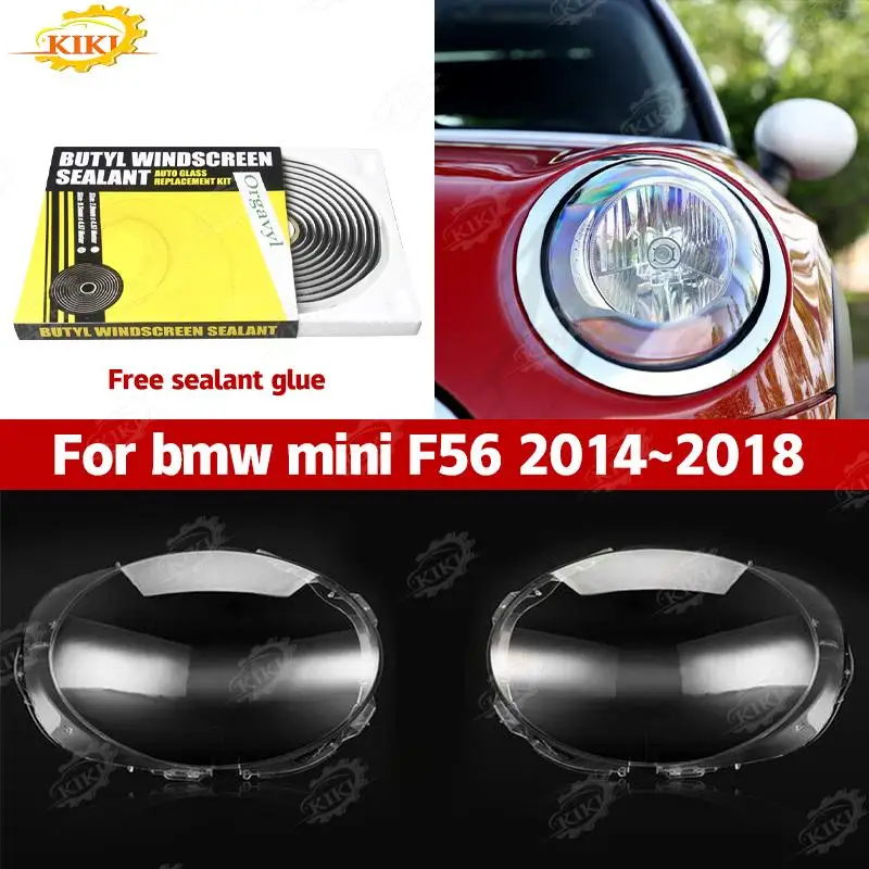 

Transparent Shell Front Headlight Lens Cover+Glue Pair For BMW Mini F56 2014-18
