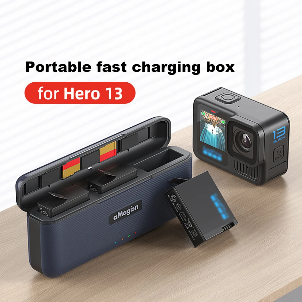 Battery Fast Charger Charging Case 3Channel Battery Charger Battery Charger Station For GoPro Hero 13 Battery Camera Accessories