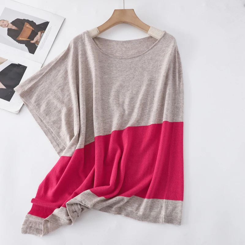 Slimming Effect ขนสัตว์ผ้าไหมถัก Svel หลวม Fit บางฤดูใบไม้ผลิฤดูใบไม้ร่วงสี Blo Design Faionable เสื้อกันหนาวผู้หญิง