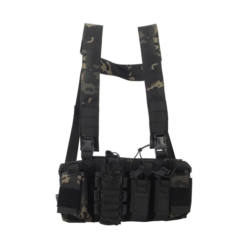 Tactical chest kit bag Molle Airsoft vest with magazine bag holster hunting adjustable feature two-way radio waist bag