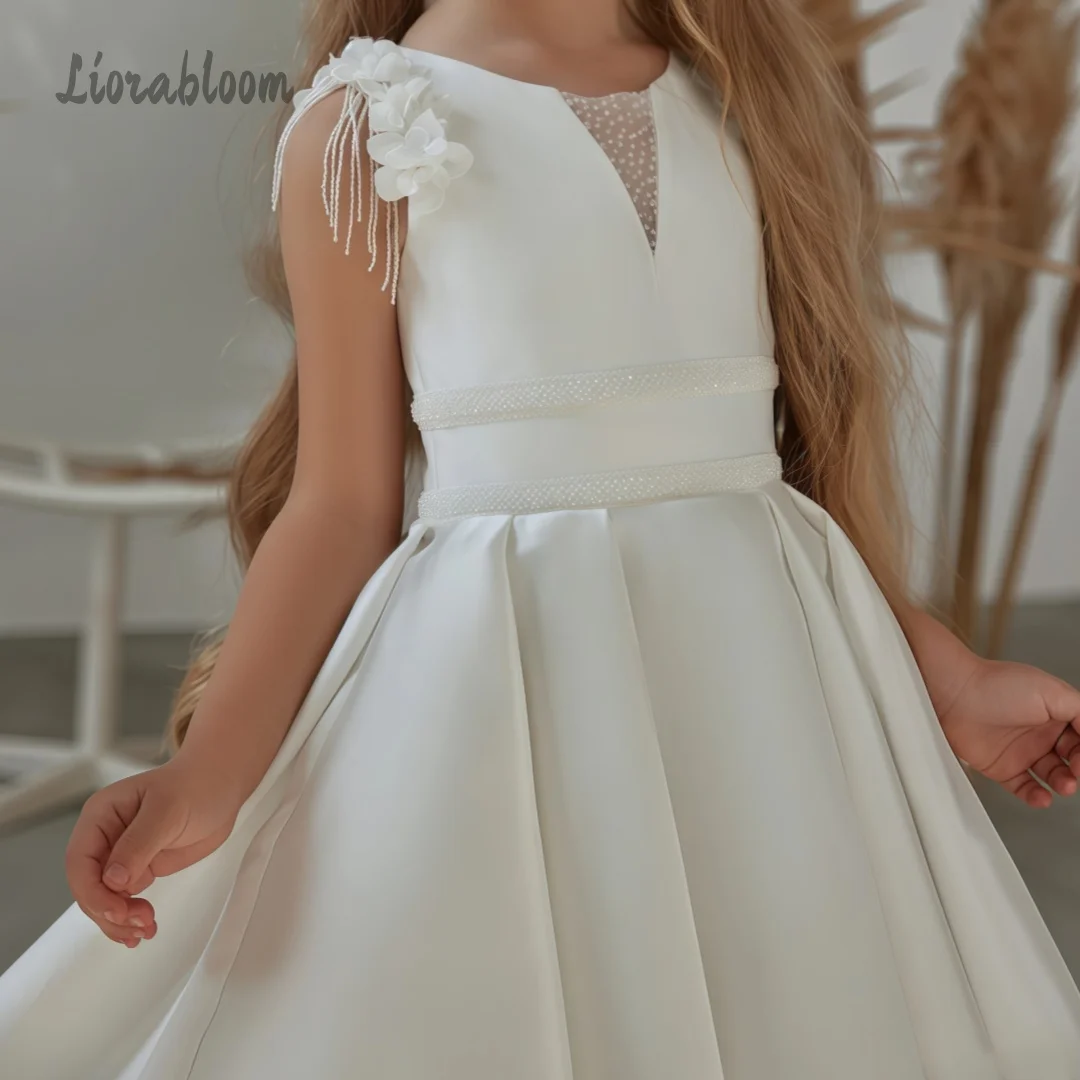 Abito da damigella scintillante senza schienale per bambina, abito da sera con strascico, abito da cerimonia per donna, vestito da sposa