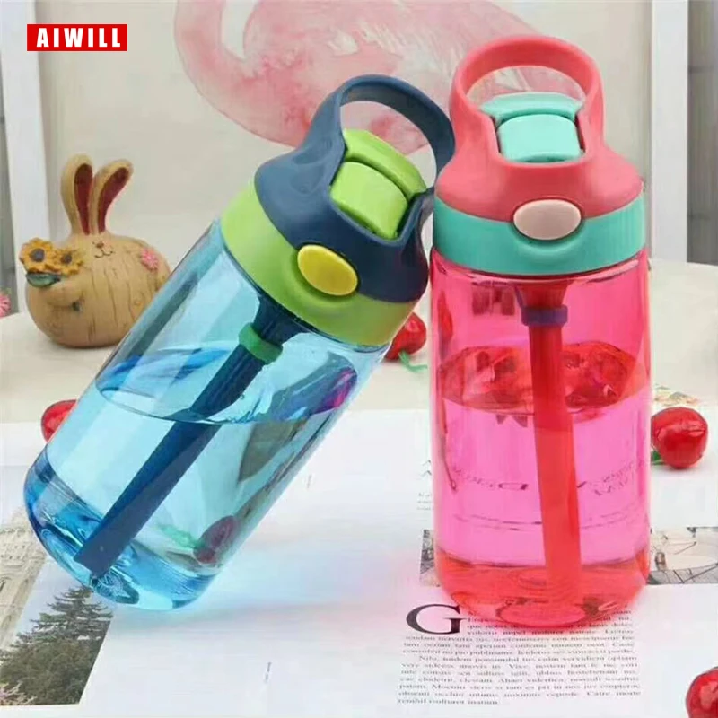 Aiwill 450ml Sport wasser flasche Kinder Wasser flasche Stroh wasser flaschen bpa frei keine Phthalat Tritan Baby Zitronen flasche
