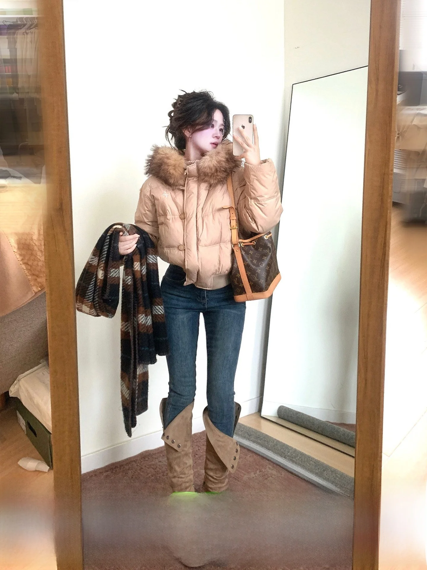 

Kh Aoaosu Women's Puffer Jaet Hooded Du down Coat Thiened Bread Sle Outerwear Korean Sle Commute Wind