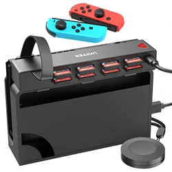 Unitek-lector de tarjetas de juego D1100B para Nintendo Switch, con Control remoto inalámbrico por Bluetooth, adaptador conmutador para juegos de un botón