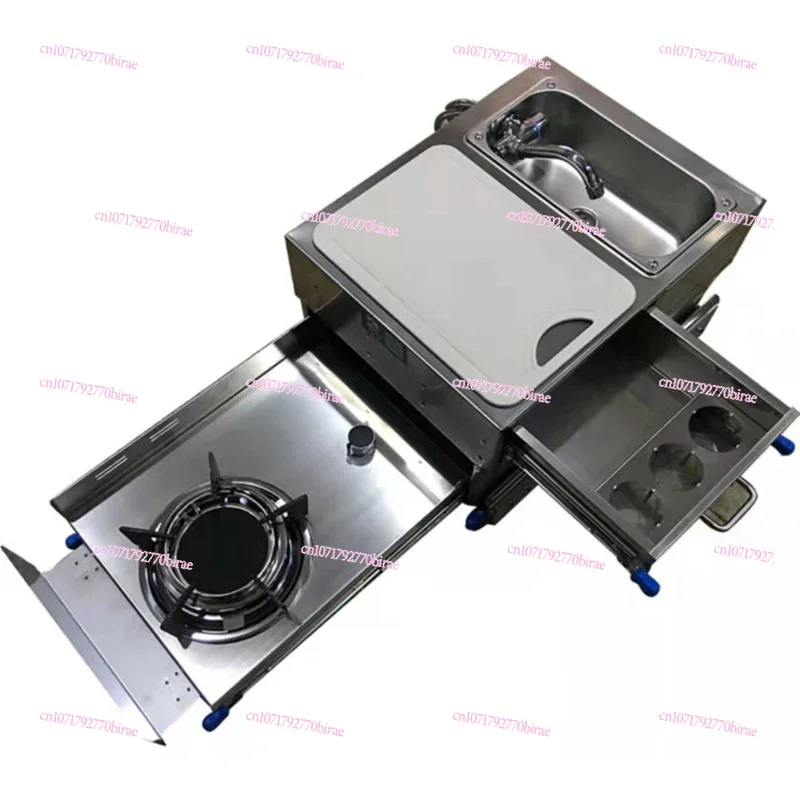 RV Accessories External Pull-out  with Sink Outdoor Gas Windproof Stove Integrated External Kitchen