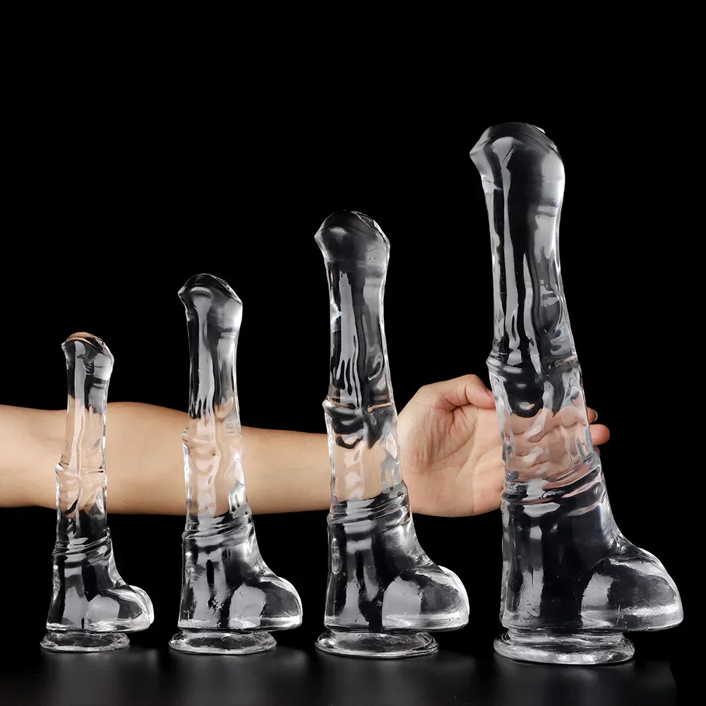 Horse Animal Simulation Dildos With Strong Suction Cup Soft Anal Plugs Fake Monster Penis Huge Manual Vibrator Sex Toys For Gays