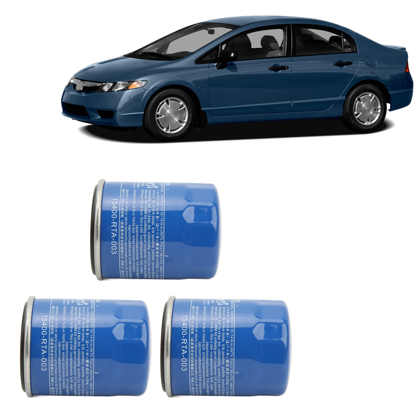 3pcs Oil Filters Metal Stable High Efficiency Engine Oil Filter 15400 RTA 003 Replacement for Honda ACCORD