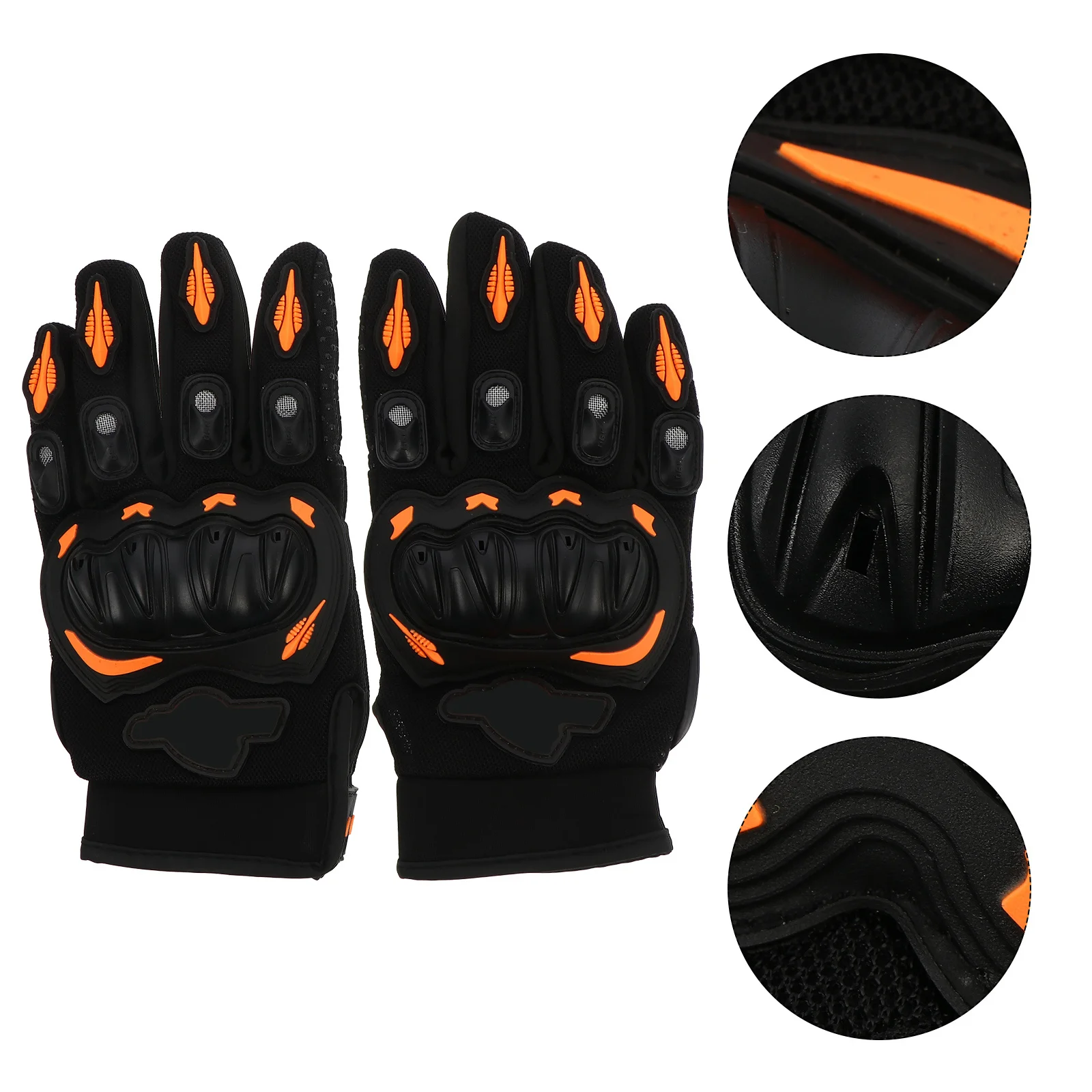 1Pair Motorcycle Riding Gloves Cycling Protector Anti-Skid Breathable Wear Resistant Flexible Full Finger Outdoor Gloves