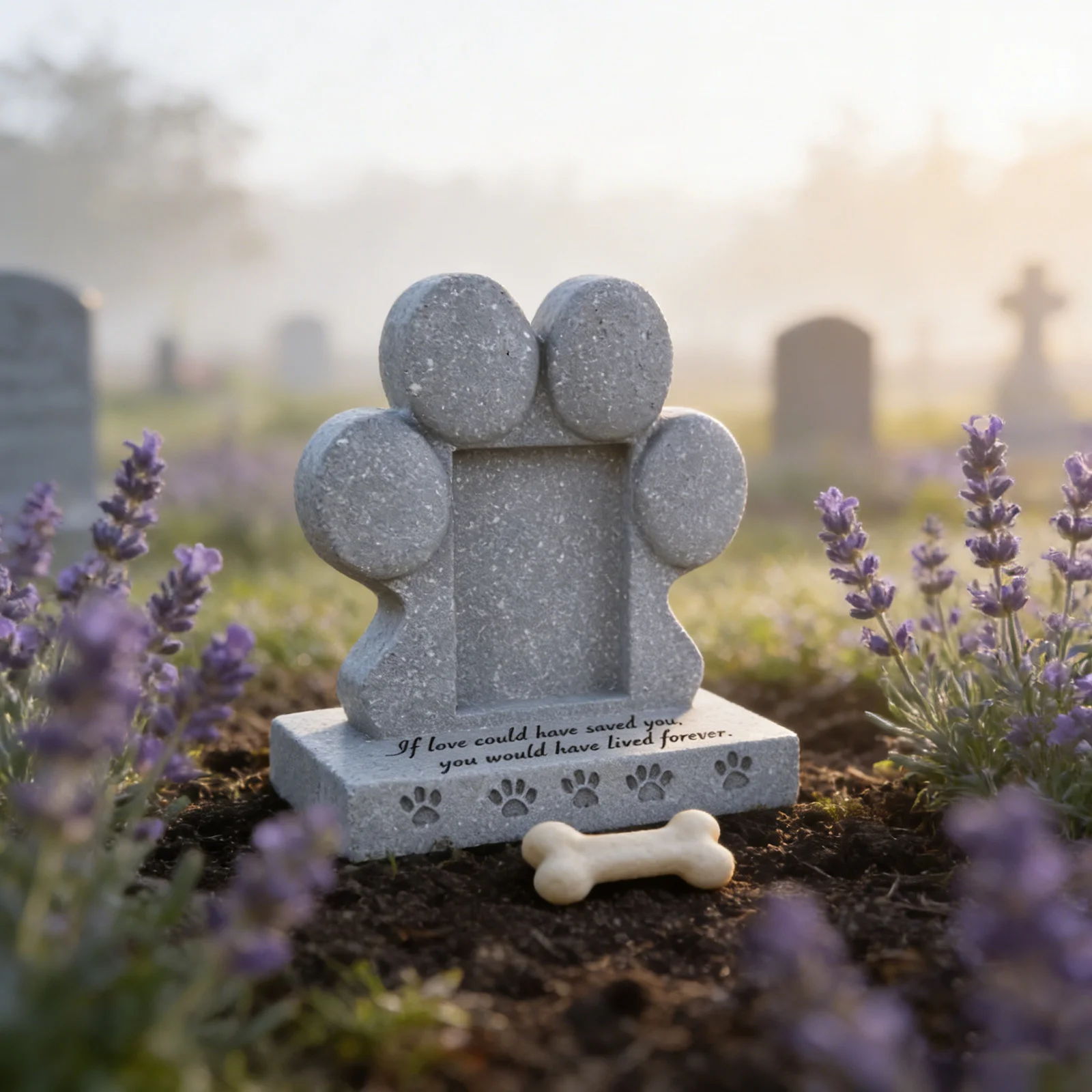 Pet Memorial Stone Weatherproof Tombstone Dog Cat Burial Garden Grave Marker Memorial Pet Memorials for Dogs Outdoor