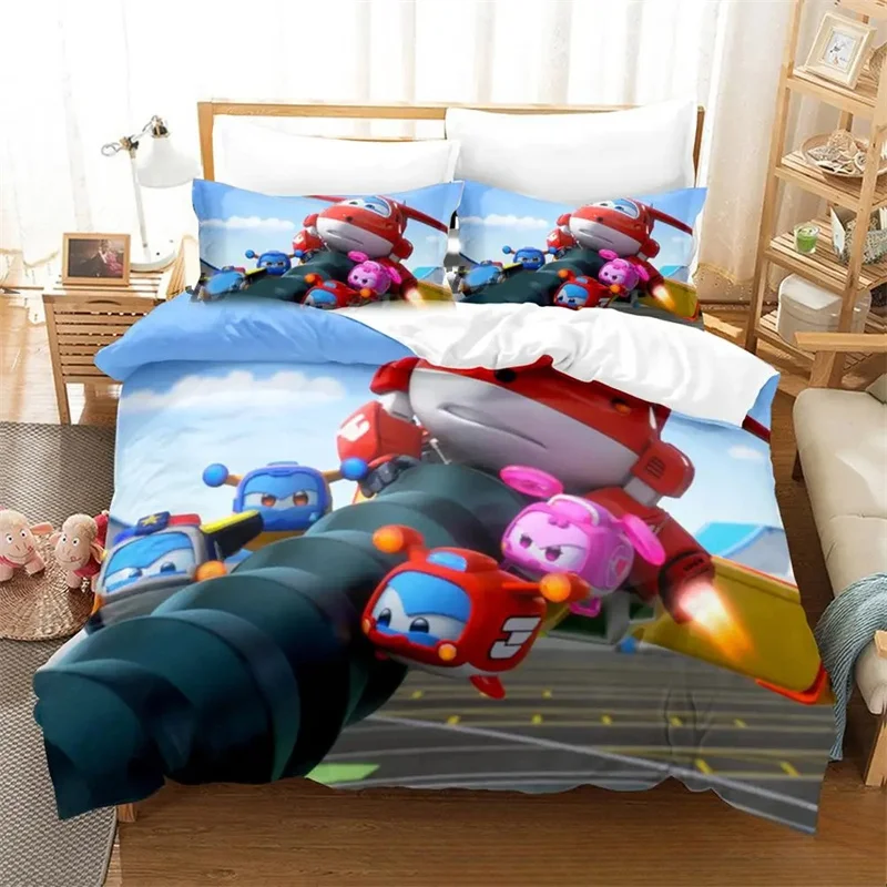 New Super Cartoon Wings Bedding Set,Duvet Cover Comforter Bed Set Quilt Cover Pillowcase,King Queen Twin Size Boys Girls Adults