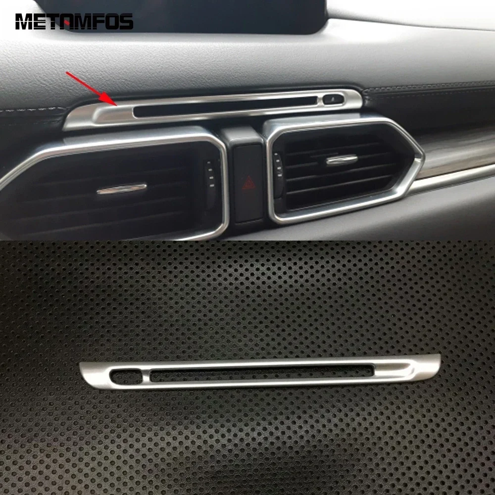 For Mazda CX-5 CX5 KF CX-8 CX8 2017-2021 2022 2023 2024 Carbon Fiber CD Control Switch Button Cover Trim Accessories Car Styling