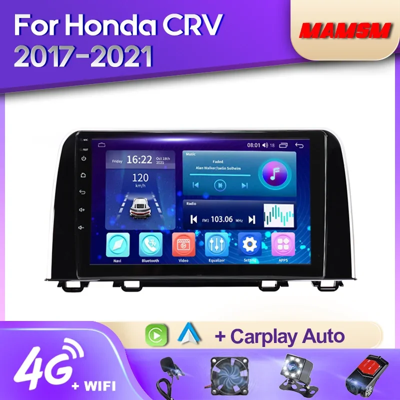 

MAMSM Android 12 Car Radio For Honda CRV CR-V 2017 - 2021 Multimedia Video Player Navigation Stereo GPS 4G Carplay Autoradio DSP