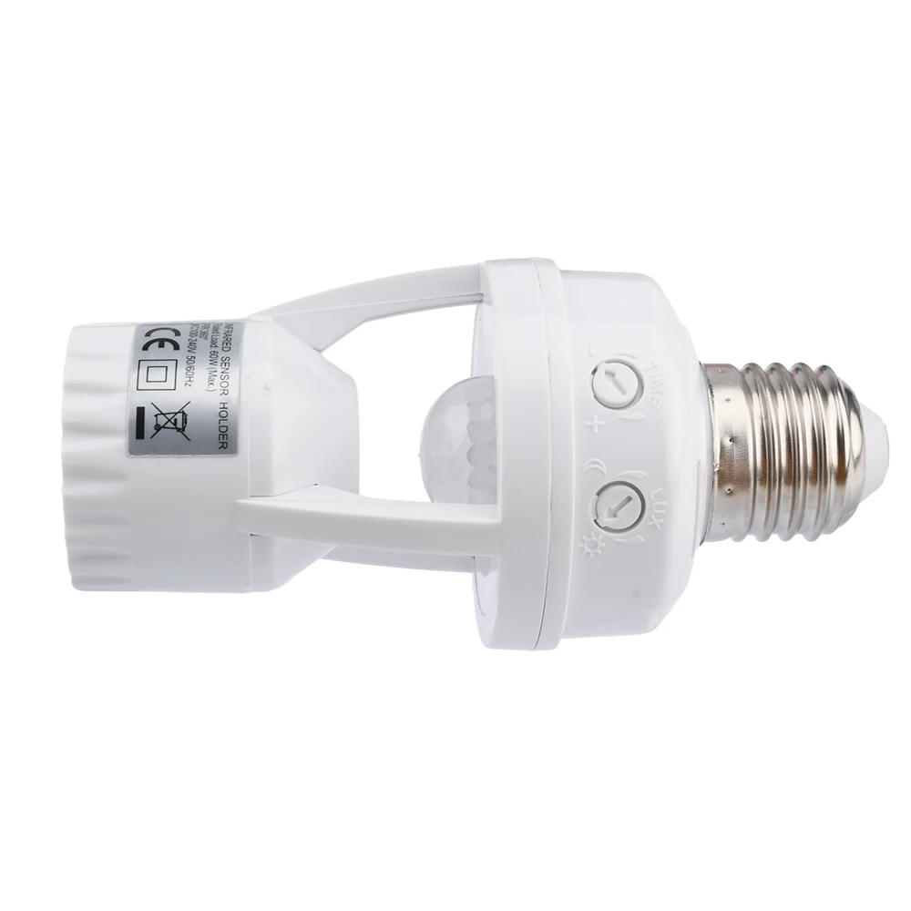 Convertidor de enchufe E27 con Sensor de movimiento PIR, ampolla LED E27, Base de lámpara, interruptor inteligente, soporte para bombilla, AC100-240V