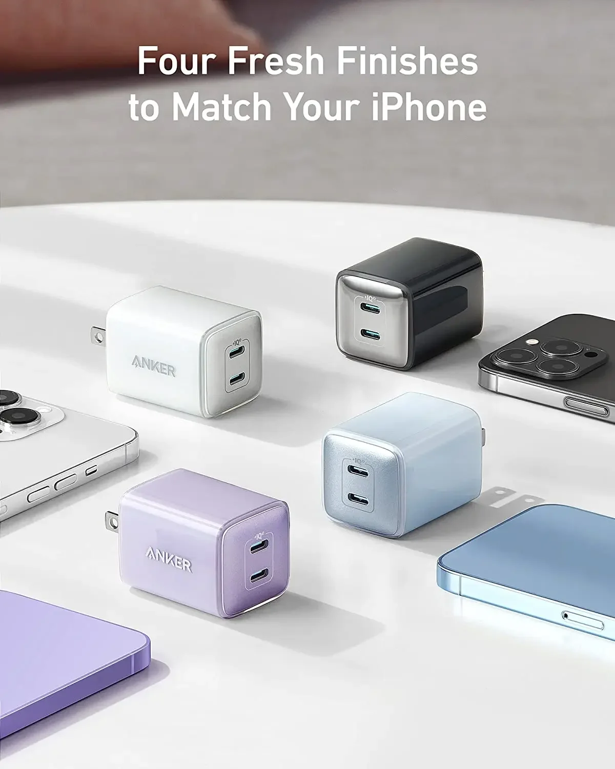 شاحن Anker 521 (Nano Pro)، شاحن USB C سريع مدمج بمنفذ 40 وات PIQ 3.0، لهاتف iPhone 14/13 Mini، Xiaomi