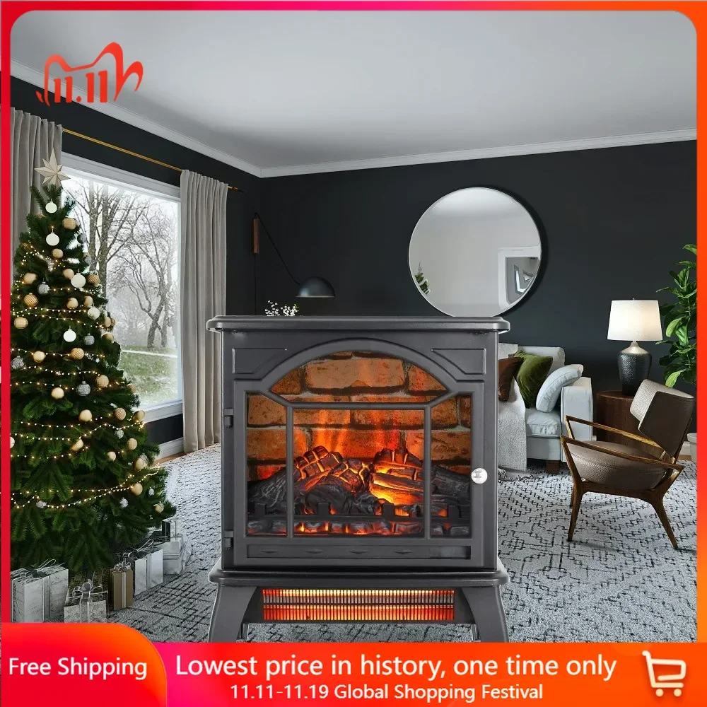 18 inch 3D  Flame Electric Infrared Quartz Fireplace Stove with remote control