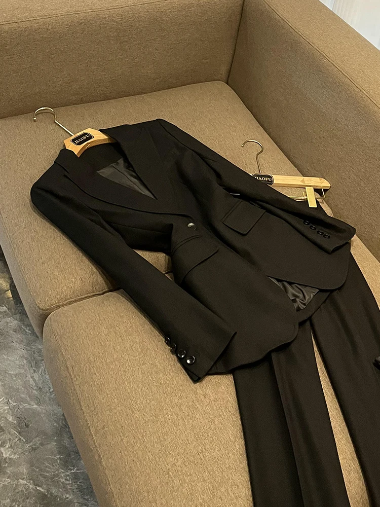 New Mid-Length Single-Button Suit Jacket Casual Two-Piece Set with Leggings Fashionable And Comfortable Women's Workwear