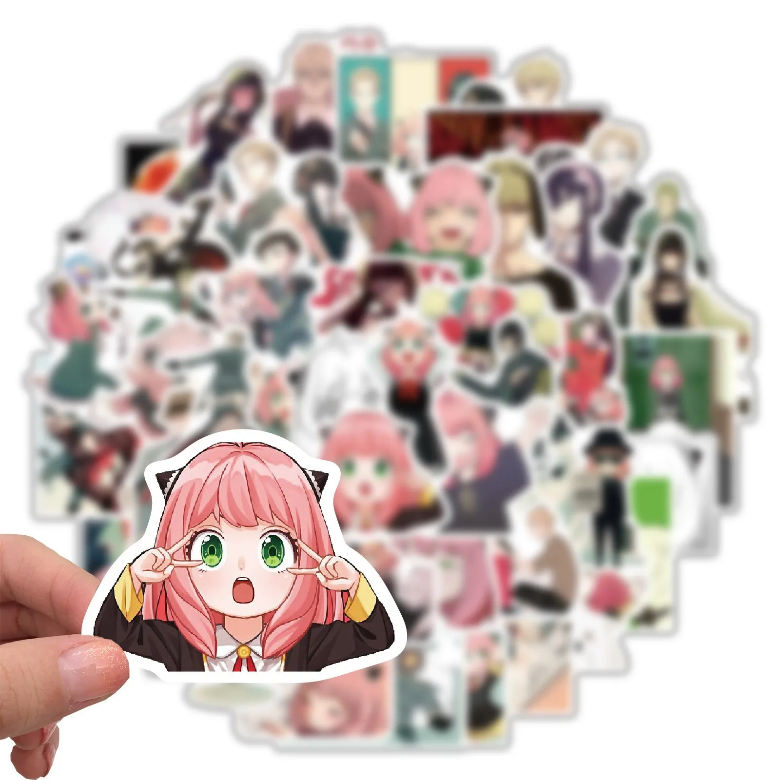 ملصقات أنيمي عائلية مقاومة للماء spy100 ، حافظة هاتف ، جلد لابتوب كاواي ، أدوات مكتبية جمالية ، لطيفة ، 50 *