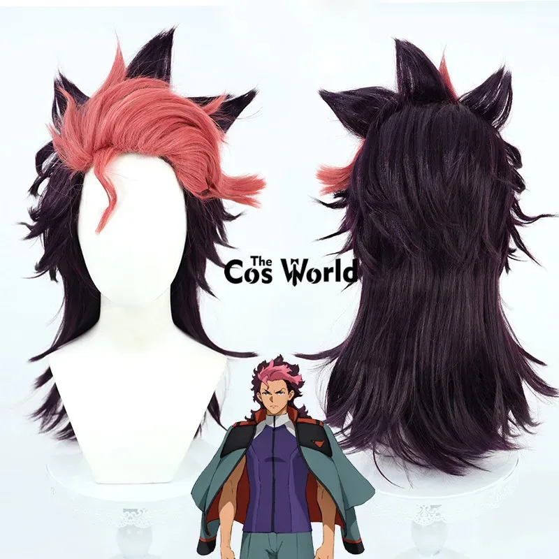 الساحرة من ميركوري غويل جيتورك 50 سنتيمتر طويل مجعد أنيمي تأثيري الباروكات الألياف مقاومة للحرارة الشعر الاصطناعية + غطاء شعر مستعار