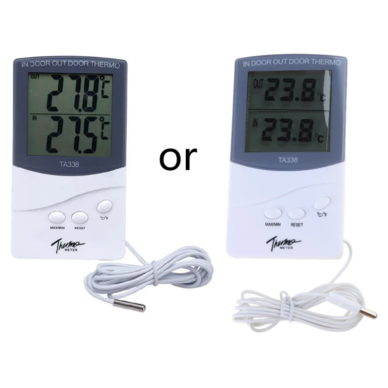 Y166 TA338 High-precision Electronic Thermometer with Probe Indoor Outdoor Home Industrial Double Digital Display Thermometer