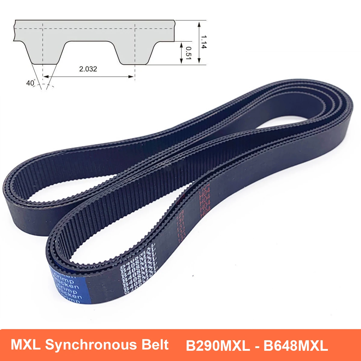 1Pcs MXL Timing Belt Width 6 10mm Closed Loop Rubber Synchronous Belt B290MXL B295MXL B298MXL B300MXL B305MXL B312MXL - B648MXL