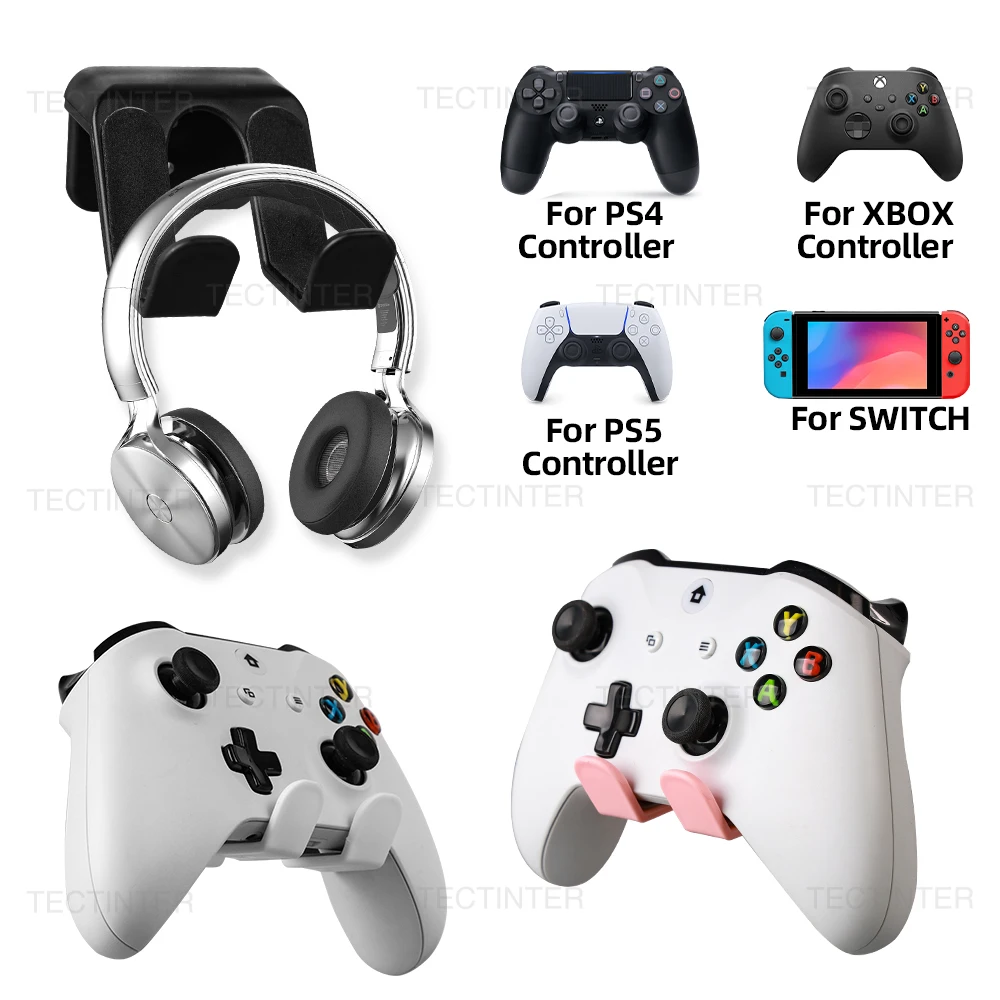 جدار جبل رف قوس ل التبديل برو/PS5/PS4/Xbox One أذرع التحكم في ألعاب الفيديو سماعة سماعة حامل شماعات حامل الألعاب الملحقات