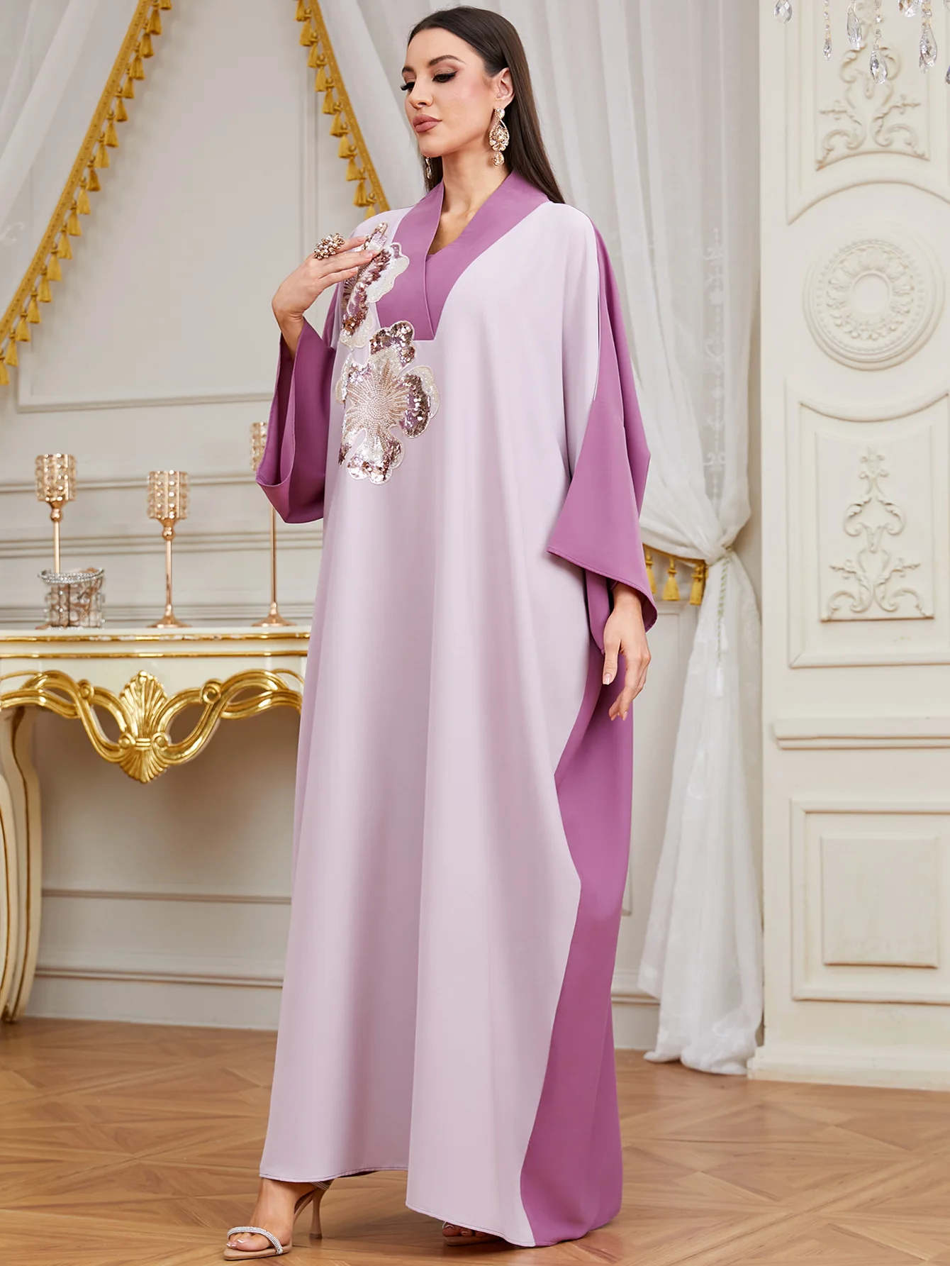 

Dubai Modest Muslim Women Embroidery Abaya Abbayas Eid Ramadan Kaftan Marocain Kebaya Caftan Loose Robe Prayer Dress islamic