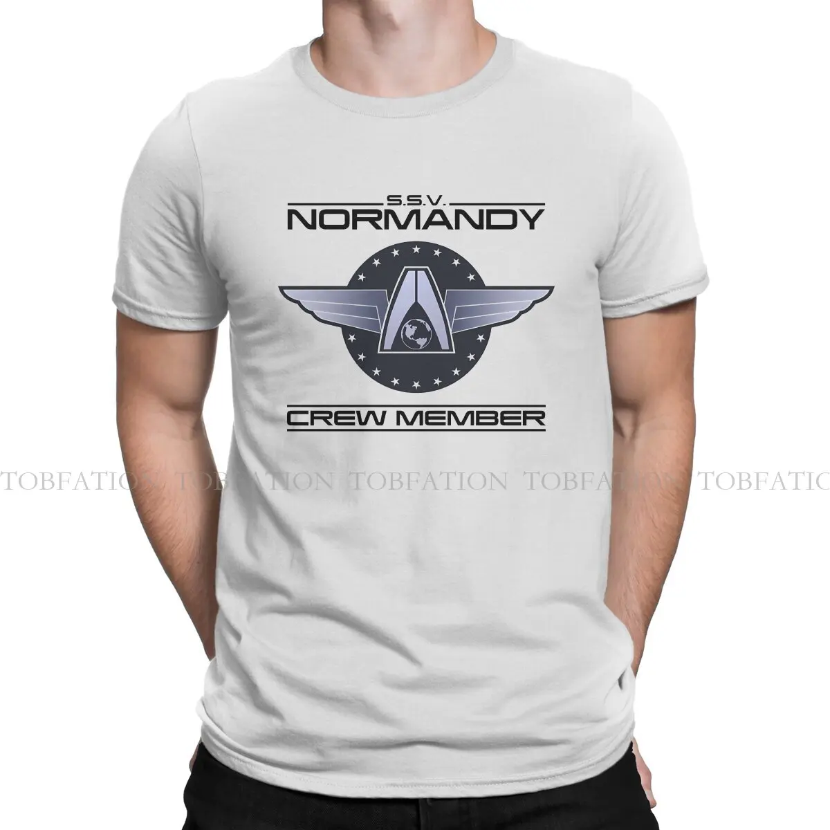 Mass Effect Game SSV Normandy Crew Member Tshirt Homme Men Tees 4XL 5XL 6XL 100% Cotton T Shirt