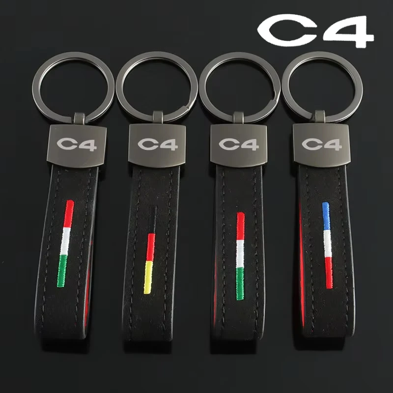 Car Key Chains Suede Key Rings Holder for Citroen C4 Logo XSARA C5 C3 C-elysee C-zero Evasion Auto Keyring Pendant Accessories